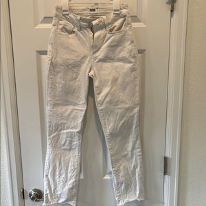 PAIGE Cream Straight Leg Jeans